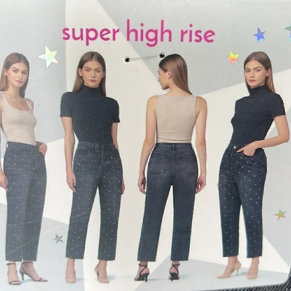 Simple Society distressed super high rise button fly raw hem jeans NEW NWT 15 32